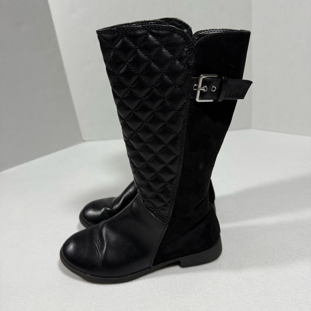 Olive & Edie Girls’ Black Tall Quilted Boots Youth Size 3 - Picture 3 of 9
